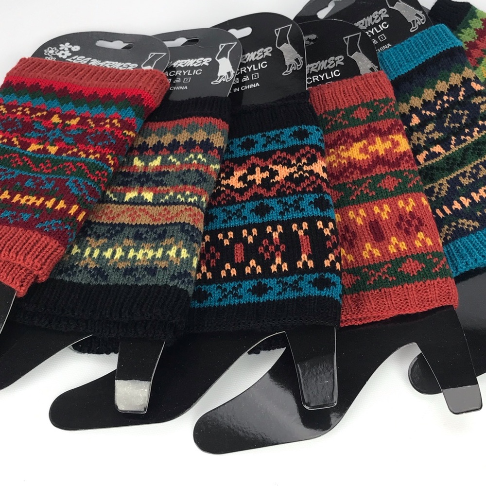 💥NEW💥 Boho Chic Tibetian Style Knit Leg Warmers - Picture 1 of 6